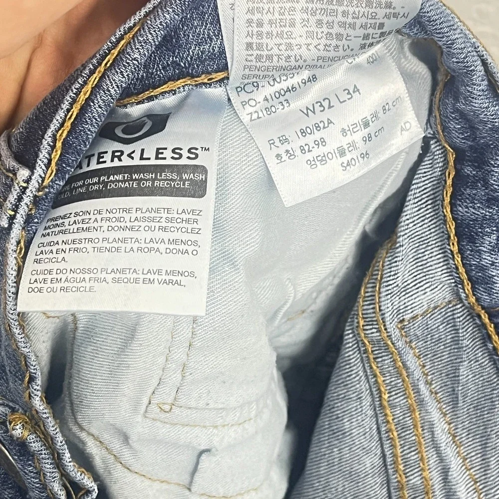 Levi's 559 Straight Leg Jeans Mens 32x34 Blue Denim Cotton Streetwear Distressed